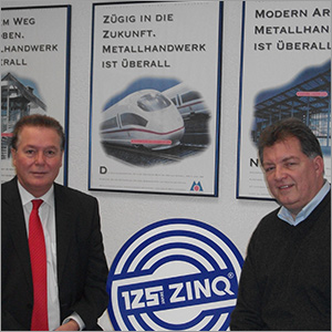 Seite Kunden Testimonials Logo Fachverband Metall Hessen mit 125 Jahre ZINQ Logo